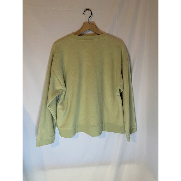 Madewell Fleece Sweatshirt Buttons Light Green Size M NWT - Picture 2 of 4